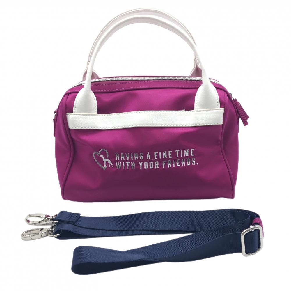 【超美品】アダバット カートバッグ パープル×ネイビー 内外ポケット ショルダーストラップ付 ゴルフ adabat