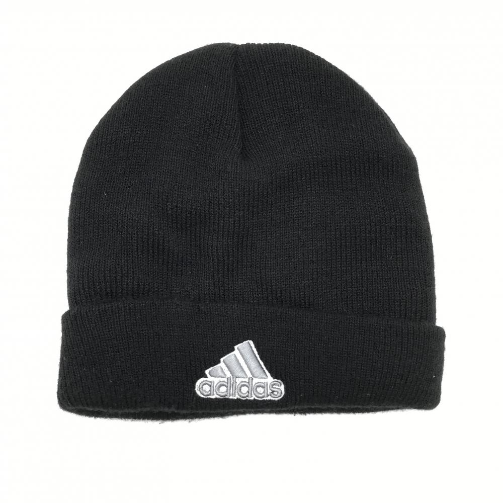 アディダス 中綿ニット帽 黒 ロゴ刺しゅう  フリー(57-59cm)  ゴルフウェア adidas