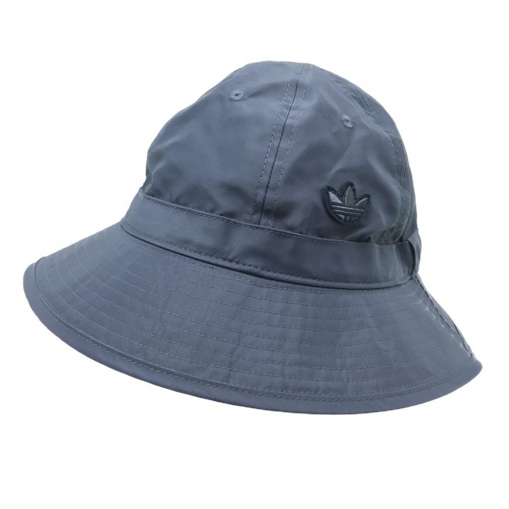 【美品】アディダス ハット ネイビー 立体ロゴ  フリーサイズ(57-60cm)  ゴルフウェア adidas