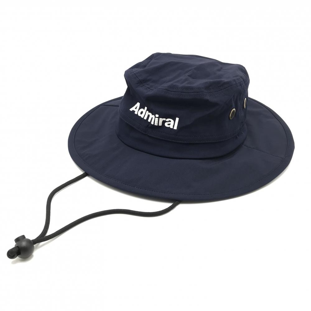 【超美品】アドミラル ハット ネイビー つば裏ロゴ 裏地メッシュ フリー58cm  ゴルフウェア Admiral