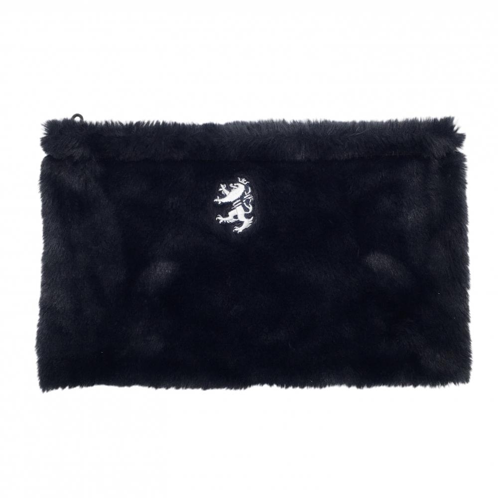 【超美品】アドミラル リバーシブルネックウォーマー ネイビー ロゴ刺しゅう ファー  ゴルフウェア Admiral