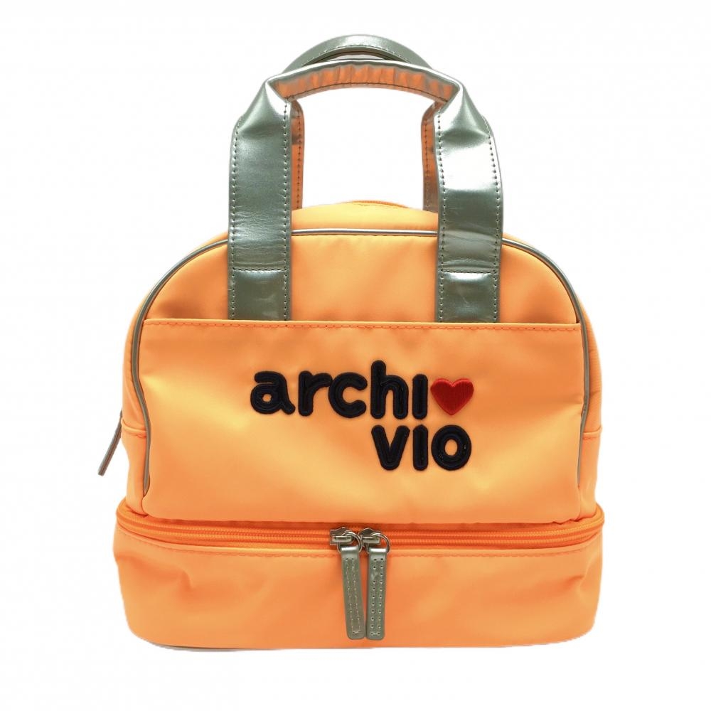 アルチビオ 保冷付きカートバッグ オレンジ×シルバー 2層式 ロゴゴルフ archivio