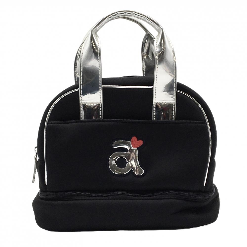 【美品】アルチビオ 二層式保冷カートバッグ 黒×シルバー ロゴ刺しゅうゴルフ archivio