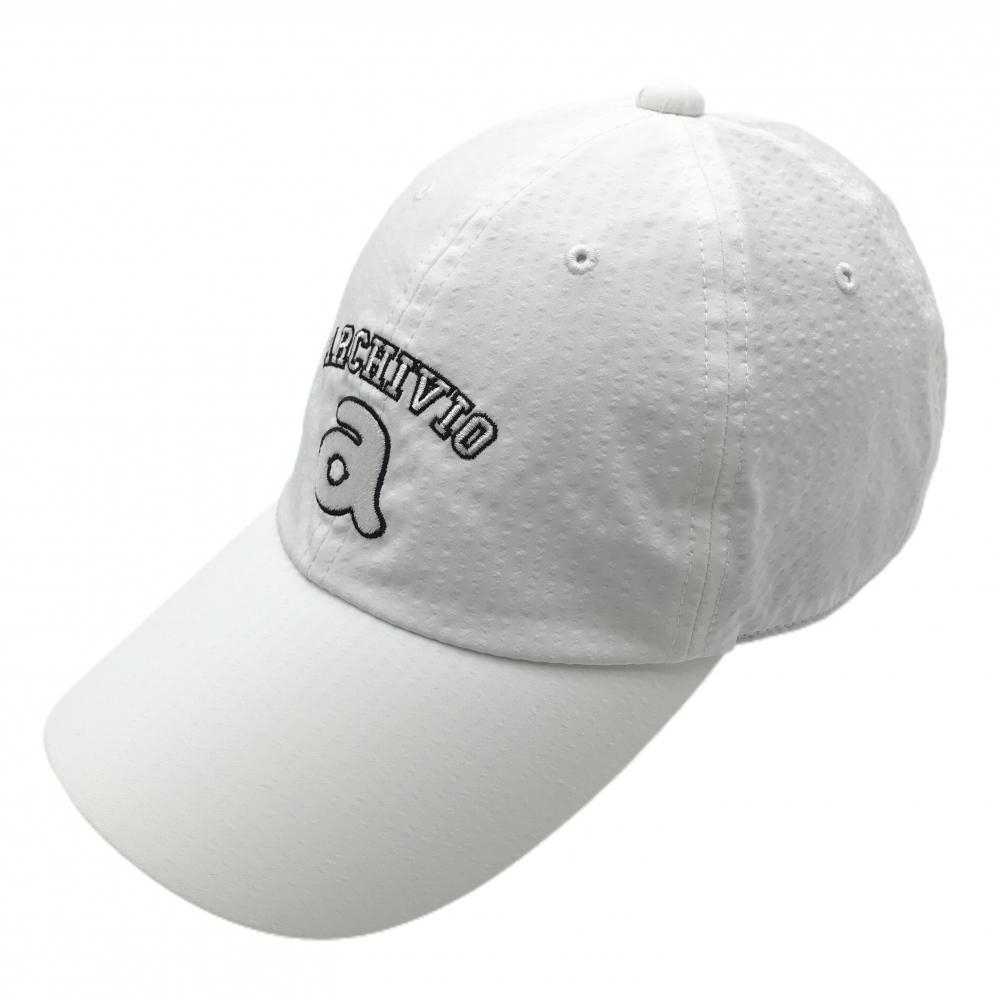 【超美品】アルチビオ キャップ 白 サッカー生地 ロゴ   ゴルフウェア 2025年モデル archivio