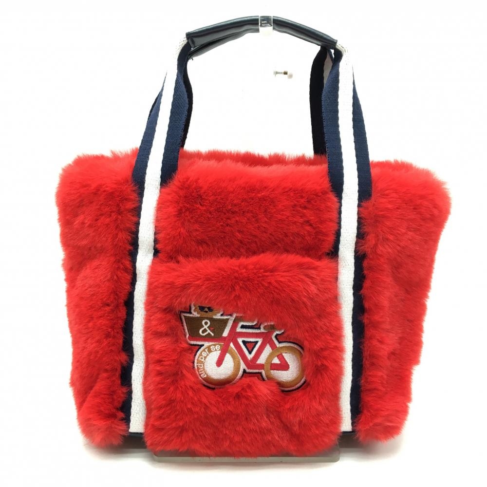 【超美品】アンパスィ カートバッグ レッド×ネイビー ファー ゴルフ and per se