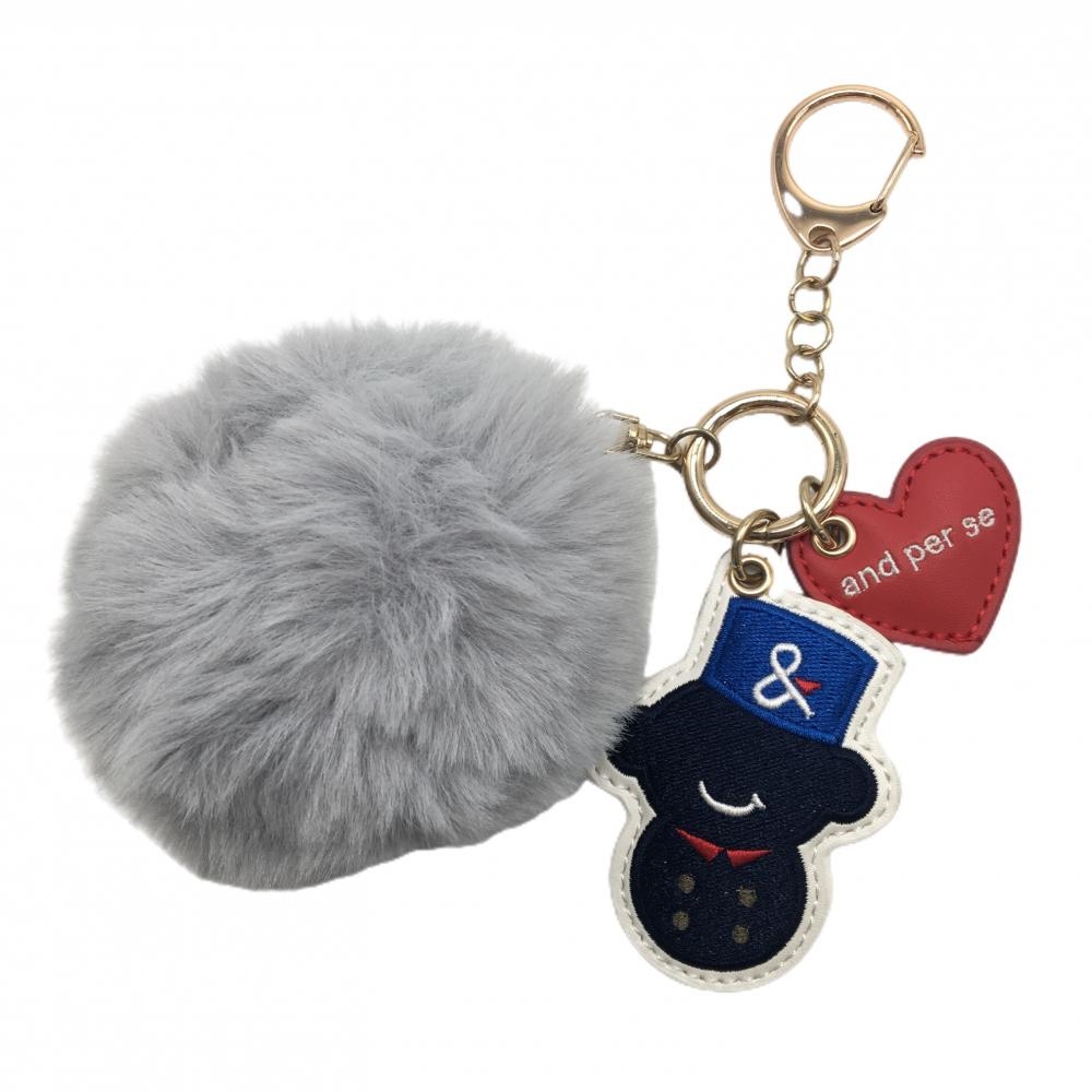 【美品】アンパスィ ボールケース グレー ファー ハート ゴルフ and per se