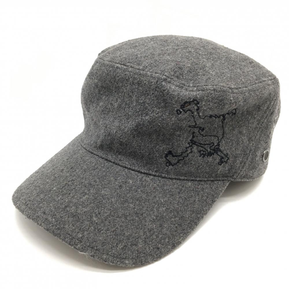 【超美品】オークリー ワークキャップ グレー ウール混 微起毛  ゴルフウェア Oakley