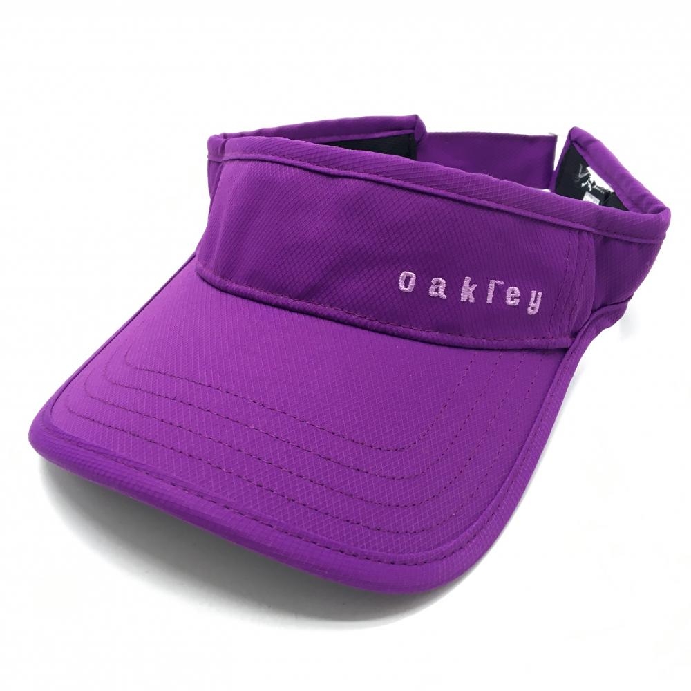 【美品】オークリー サンバイザー パープル ロゴ刺しゅう    ゴルフウェア Oakley