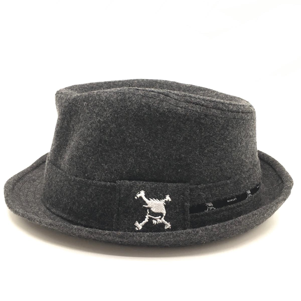 【超美品】オークリー 中折れハット 杢ダークグレー ウール混  ゴルフウェア Oakley