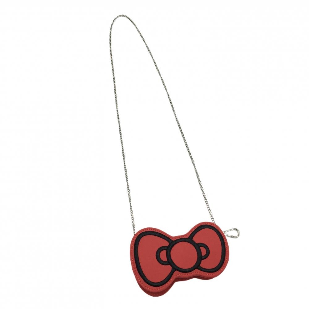 【超美品】キスオンザグリーン×ハローキティ ボールケース レッド リボン型 ゴルフ kiss on the green