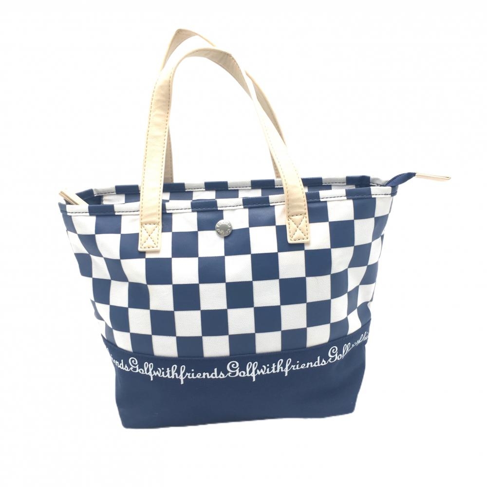 キャロウェイ カートバッグ ネイビー×白 ブロックチェック ゴルフ Callaway