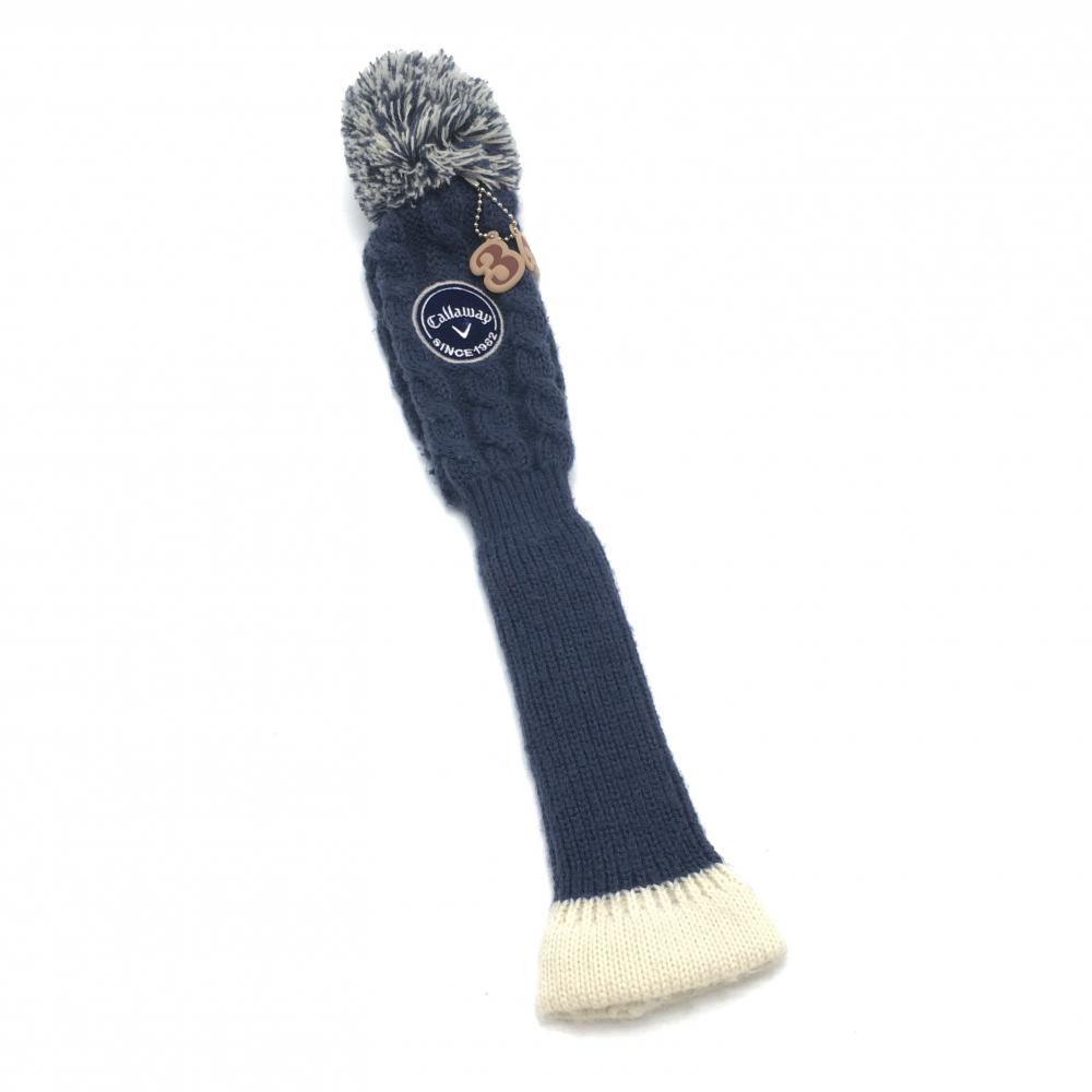 キャロウェイ ニットヘッドカバー(FW) ネイビーボンボン付き ゴルフ Callaway