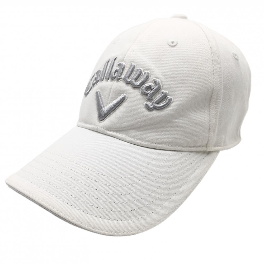 キャロウェイ キャップ 白×ライトグレー ロゴ刺しゅう FR  ゴルフウェア Callaway