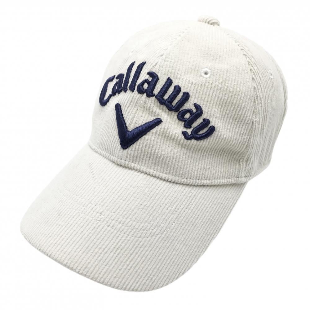 キャロウェイ キャップ ベージュ×ネイビー コーデュロイ FR   ゴルフウェア Callaway
