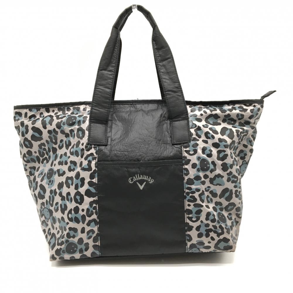 キャロウェイ ロッカーバッグ ライトグレー×黒 レオパード ベア 内外ポケット トート ゴルフ Callaway