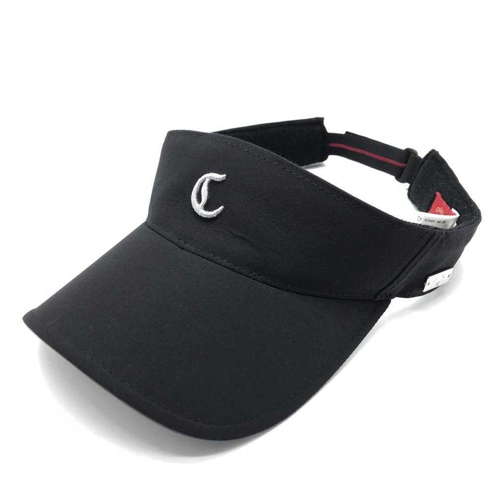 【超美品】キャロウェイ レッドレーベル サンバイザー 黒 ロゴシルバー  FR  ゴルフウェア Callaway