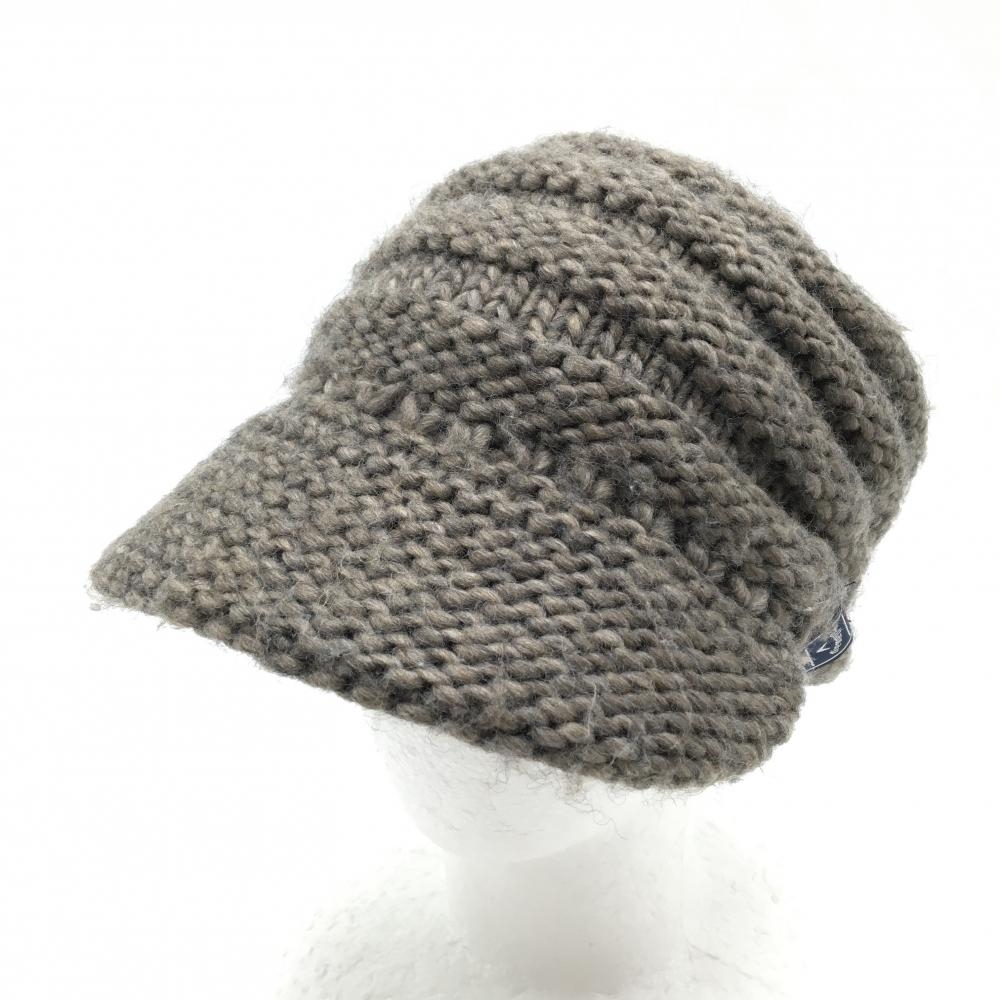 キャロウェイ つば付きニット帽 グレー系 ウール混  FR  ゴルフウェア Callaway