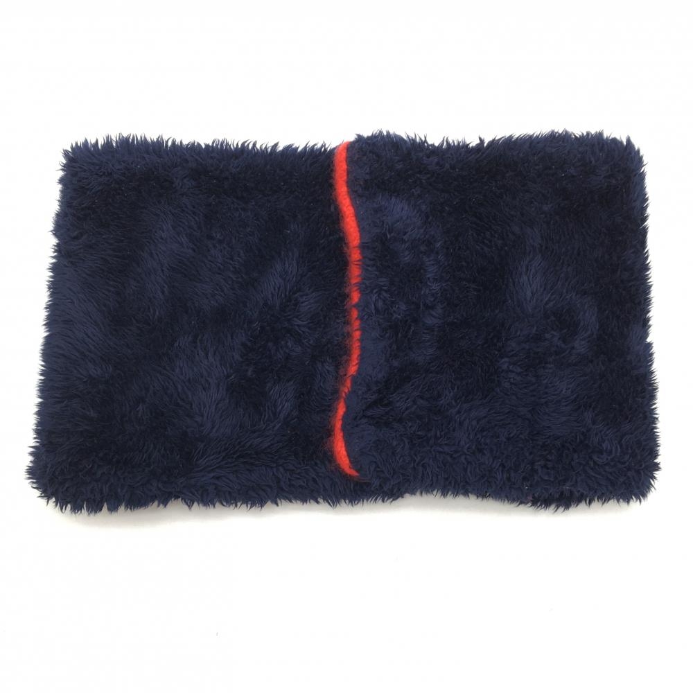 【美品】キャロウェイ リバーシブルネックウォーマー ネイビー 片面レッド ボア×ニット   ゴルフウェア Callaway