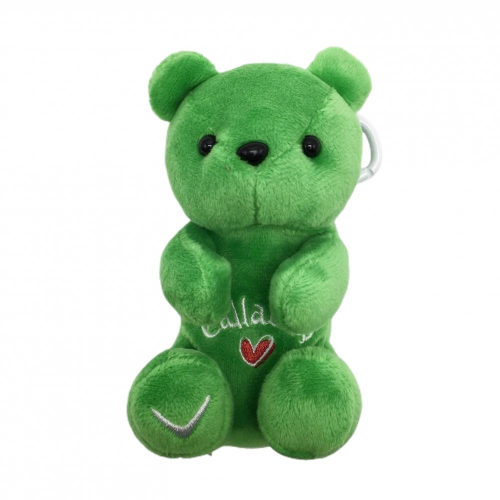 【超美品】キャロウェイ ボールホルダー グリーン×白 クマ ぬいぐるみ カラビナ付き ボールケースゴルフ Callaway