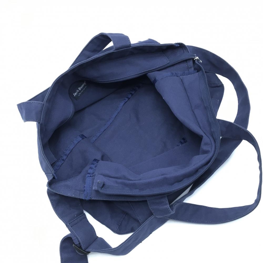 新品　Jack Bunny ゴルフトートバッグ ネイビー ジャックバニー JB フロントロゴプリントトートバッグ レディース