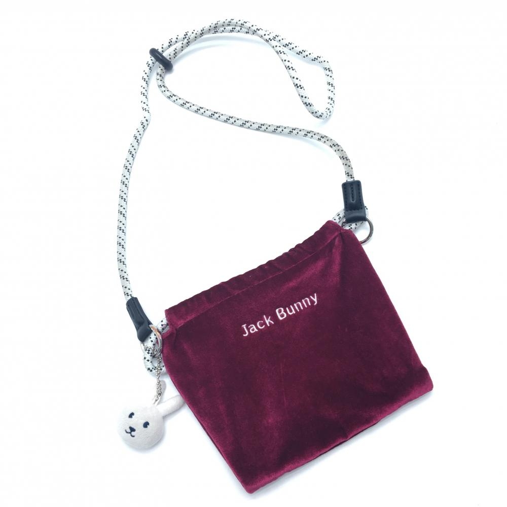 ジャックバニー サコッシュ ピンクパープル系 ショルダーバッグ チャーム・内ポケット付 ゴルフ Jack Bunny