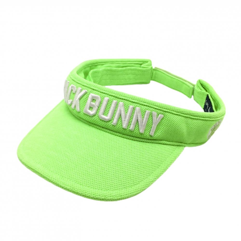 美品】ジャックバニー サンバイザー 蛍光グリーン×白 立体ロゴ FR