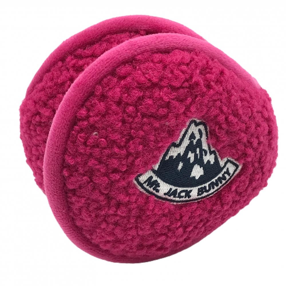 【超美品】ジャックバニー ボアイヤーマフ ピンク×ネイビー 内側起毛 ロゴ  ゴルフウェア Jack Bunny