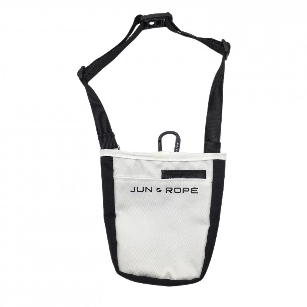 【美品】ジュンアンドロペ ウエストポーチ 白×黒 ロゴ ゴルフ JUN＆ROPE