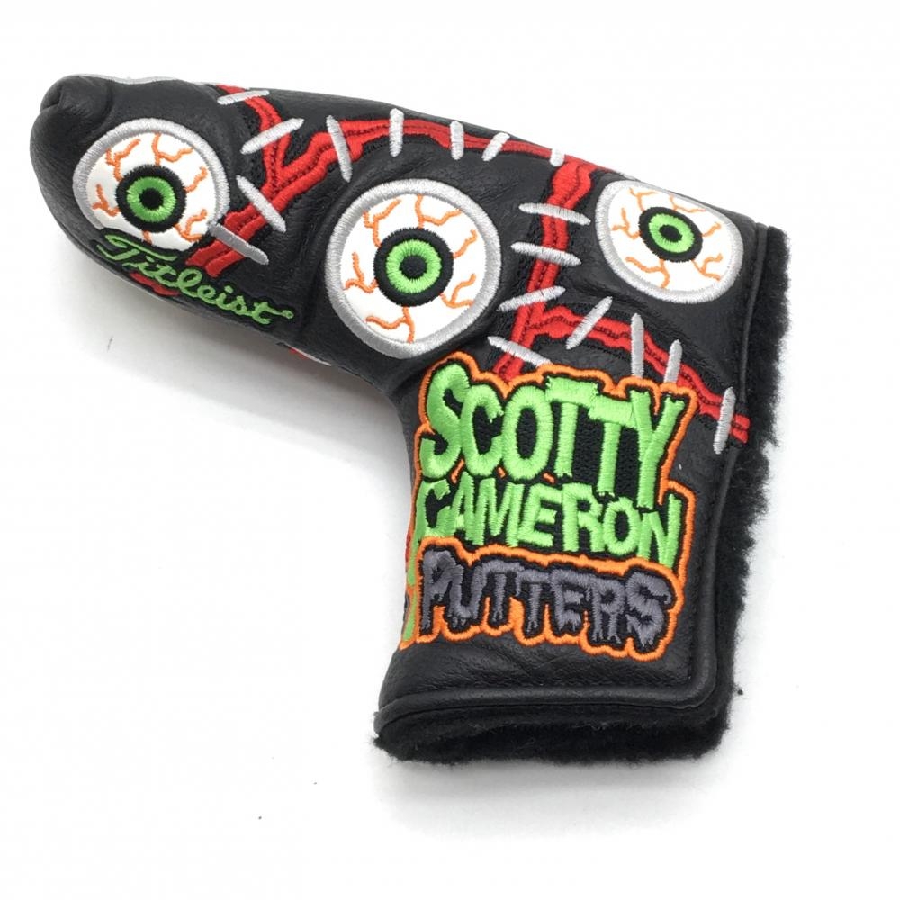 【超美品】スコッティキャメロン パターカバー 黒×白 EYE ONTHE BALL ピン型 ゴルフ Scotty Cameron
