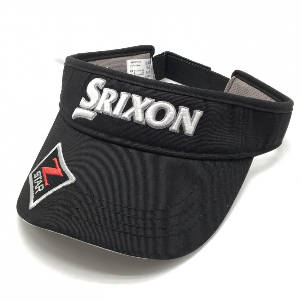 【新品】スリクソン サンバイザー 黒×白 立体ロゴ ツアープロ着用モデル Cleveland F(54-60cm)  ゴルフウェア SRIXON