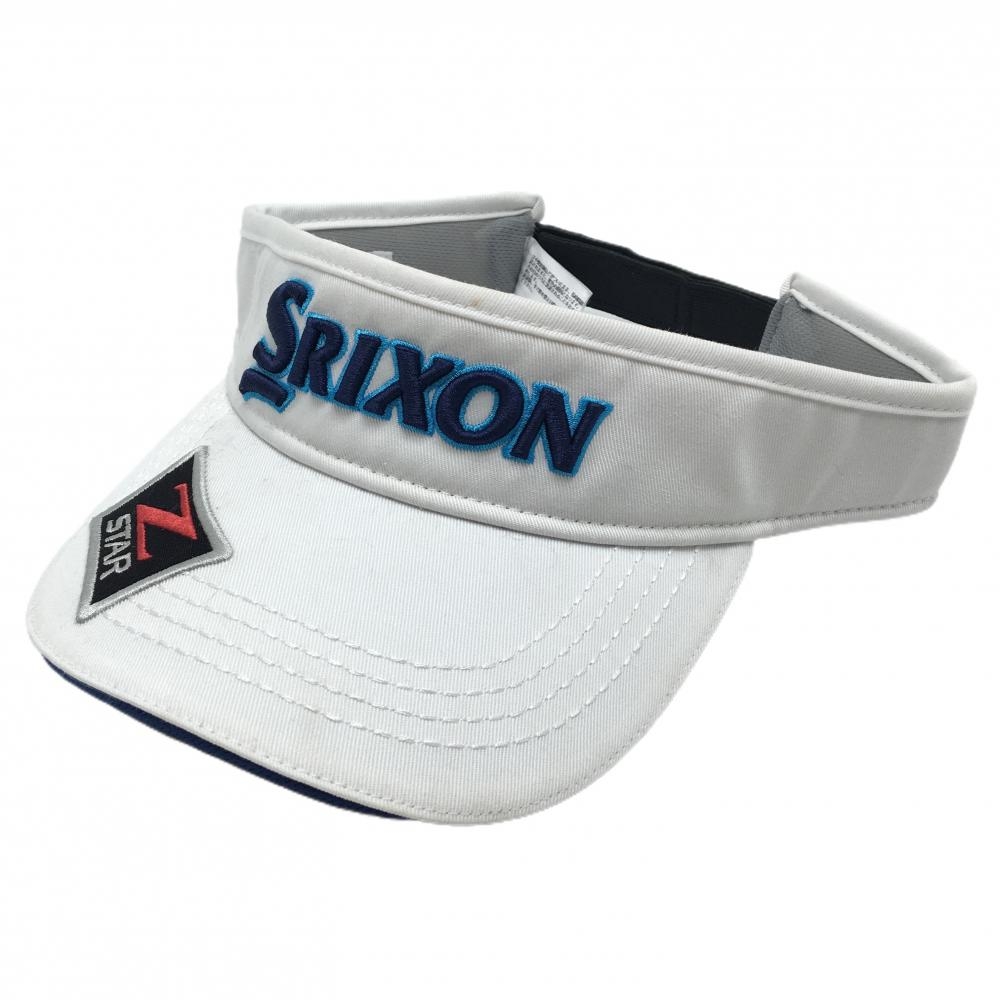 スリクソン サンバイザー　白×ネイビー 立体ロゴ フリーサイズ(54-60㎝)   ゴルフウェア SRIXON
