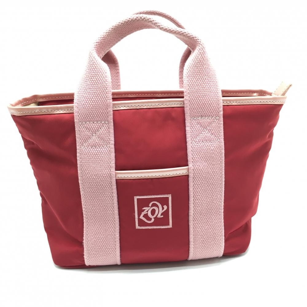 【美品】ゾーイ カートバッグ レッド×ピンク 内外ポケット付ゴルフ ZOY