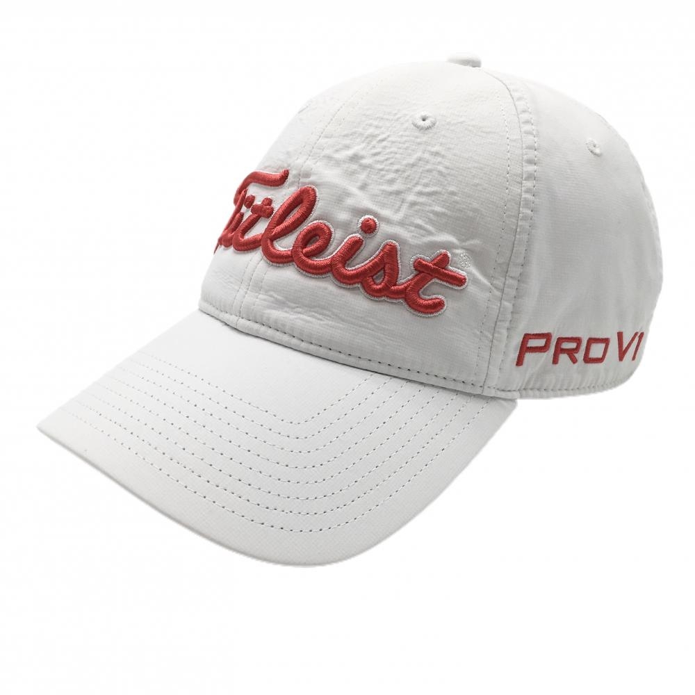 タイトリスト キャップ 白×レッド 立体ロゴ刺しゅう フリー(57-59cm)  ゴルフウェア TITLEIST
