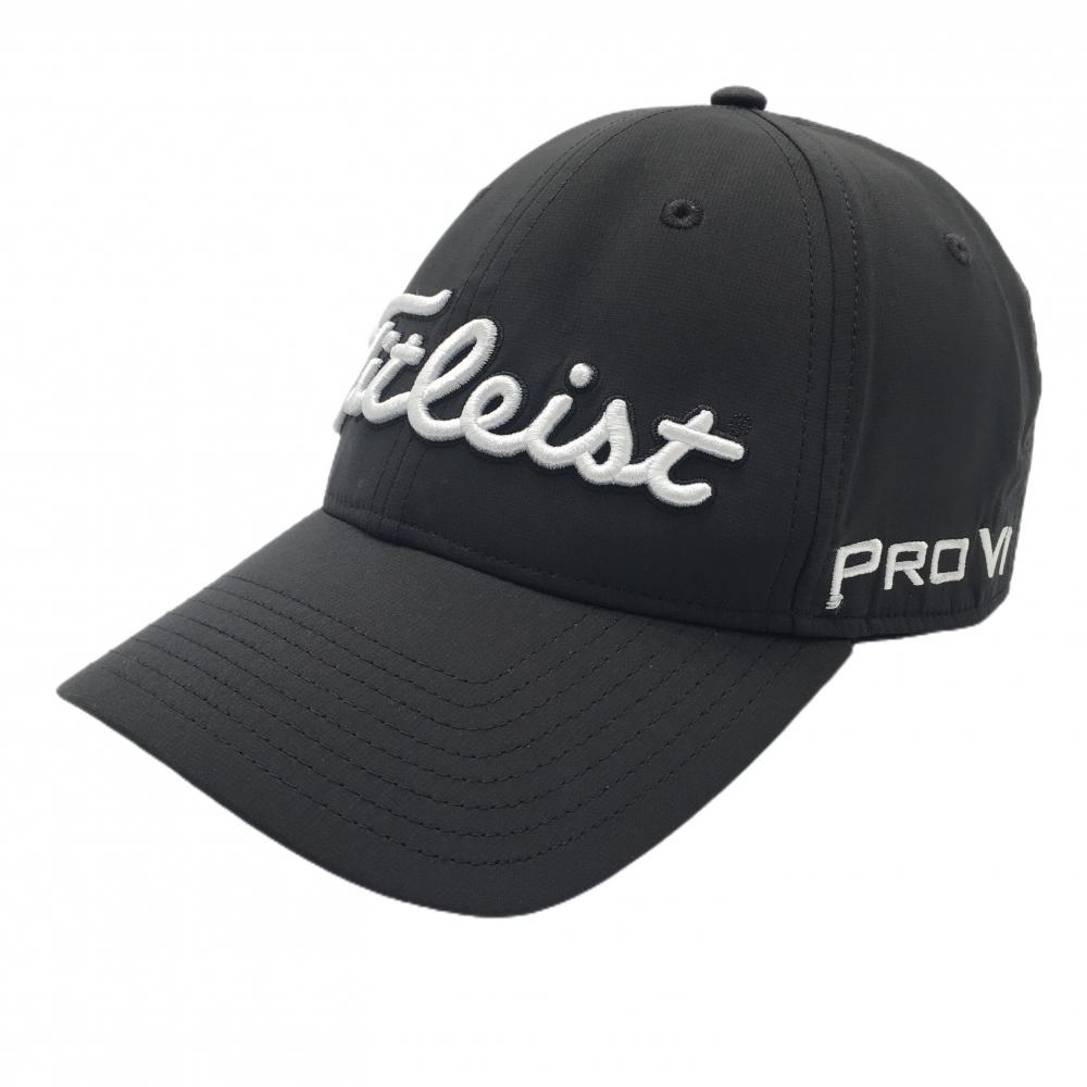 【美品】タイトリスト×フットジョイ キャップ 黒×白 立体ロゴ刺しゅう  ゴルフウェア TITLEIST