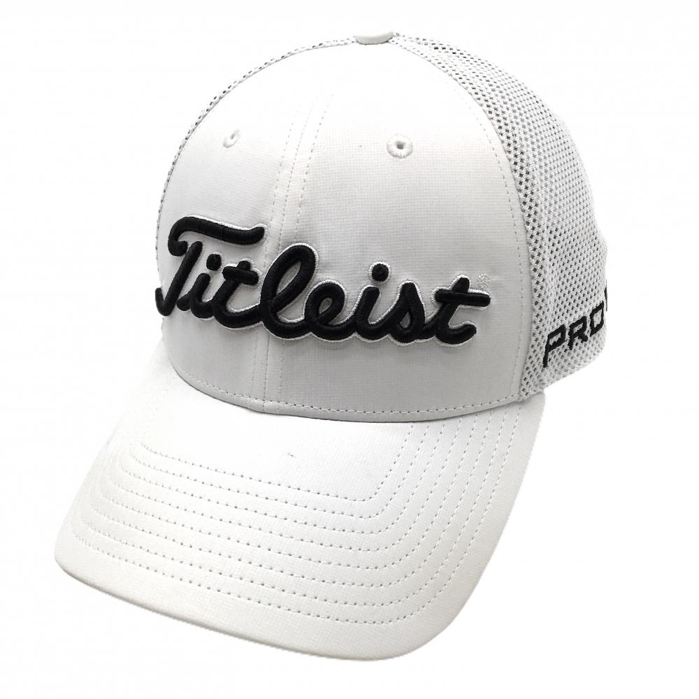 タイトリスト メッシュキャップ 白×黒 立体ロゴ刺しゅう  フリー(57-59cm)  ゴルフウェア TITLEIST