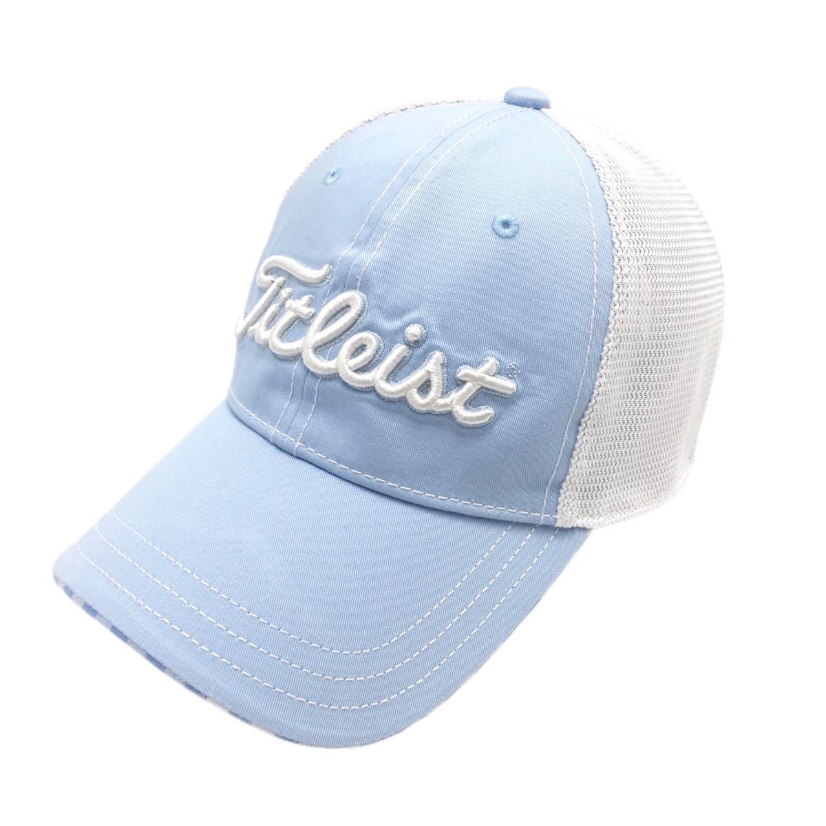 タイトリスト メッシュキャップ ライトブルー×白 立体ロゴ刺しゅう   ゴルフウェア TITLEIST