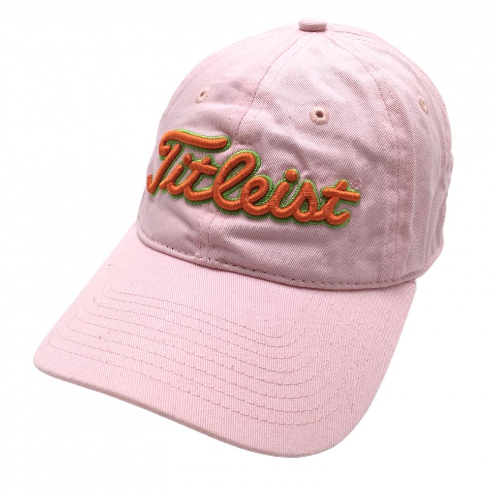 【美品】タイトリスト×ニューエラ キャップ ピンク×オレンジ ニコちゃん   ゴルフウェア TITLEIST