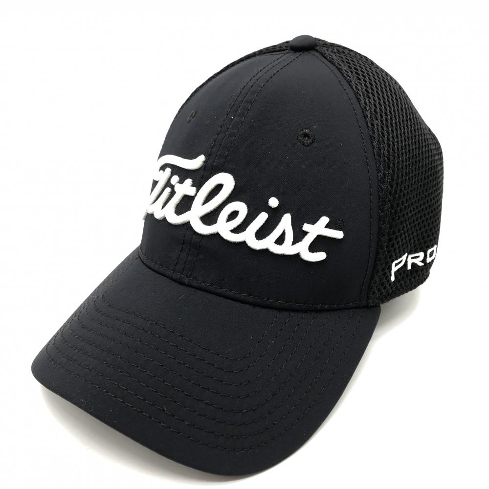【超美品】タイトリスト×フットジョイ メッシュキャップ 黒×白 立体ロゴ  LARGE  ゴルフウェア TITLEIST