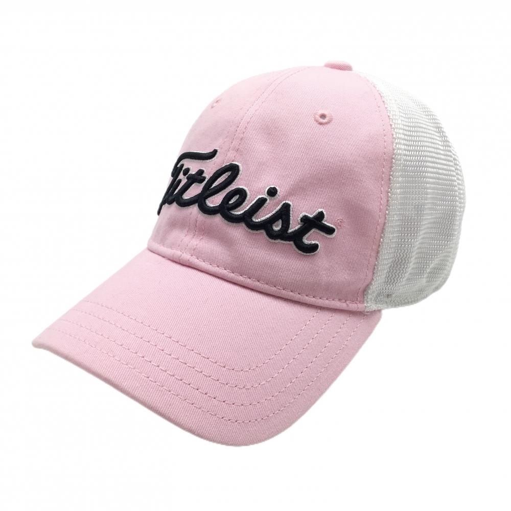 【美品】タイトリスト キャップ ピンク×黒 立体ロゴ刺しゅう  ゴルフウェア TITLEIST