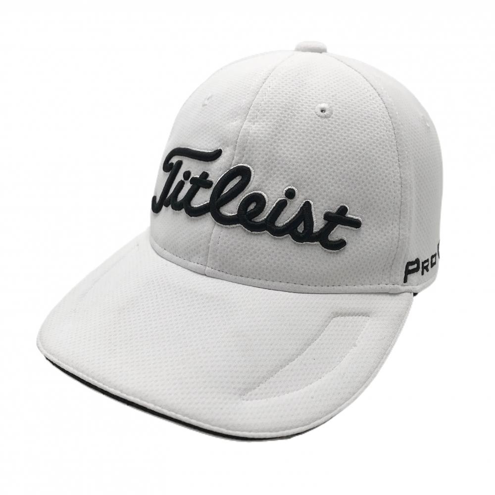 タイトリスト キャップ 白×黒 立体ロゴ フットジョイ  フリー(57-59cm)  ゴルフウェア TITLEIST