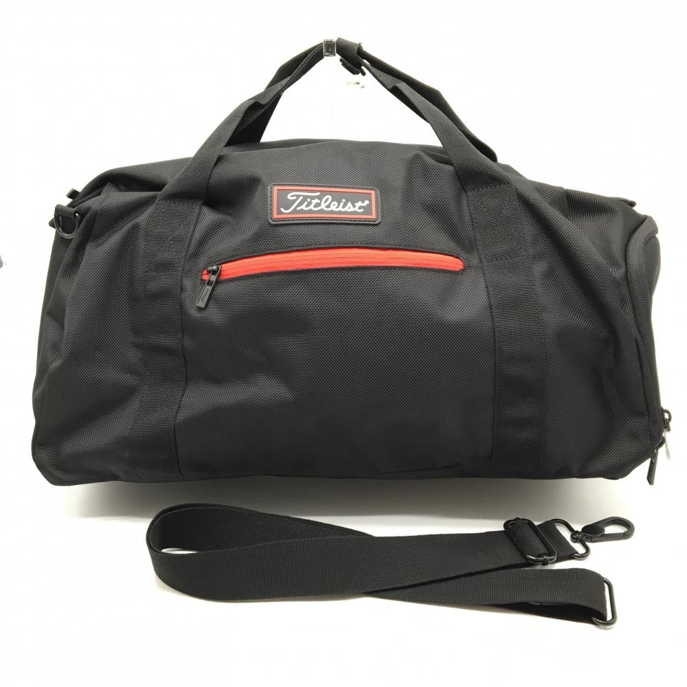 【美品】タイトリスト 2WAYボストンバッグ 黒 内外ポケット ショルダーストラップ付  ゴルフ TITLEIST