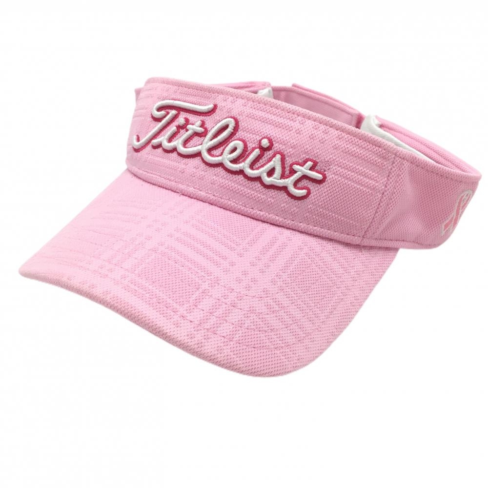 タイトリスト サンバイザー ピンク 地模様 立体ロゴ刺しゅう  ゴルフウェア TITLEIST
