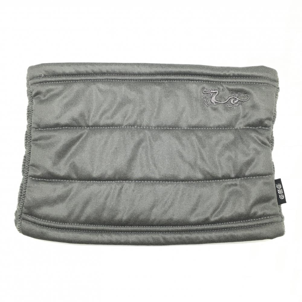 【超美品】ダンスウィズドラゴン ネックウォーマー グレー 一部ニット 一部裏起毛 99(F)  ゴルフウェア Dance With Dragon