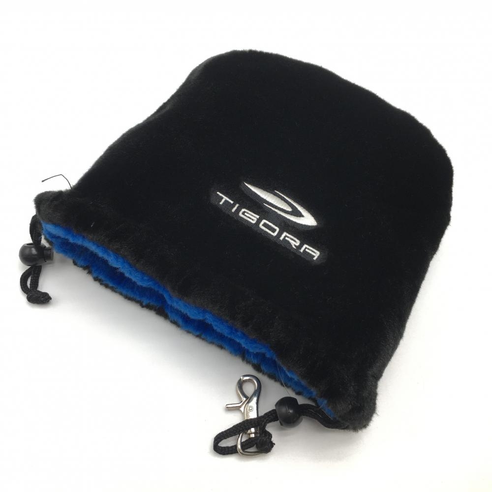 【美品】ティゴラ リバーシブルアイアンカバー 黒×白 ボア 裏ブルーゴルフ TIGORA