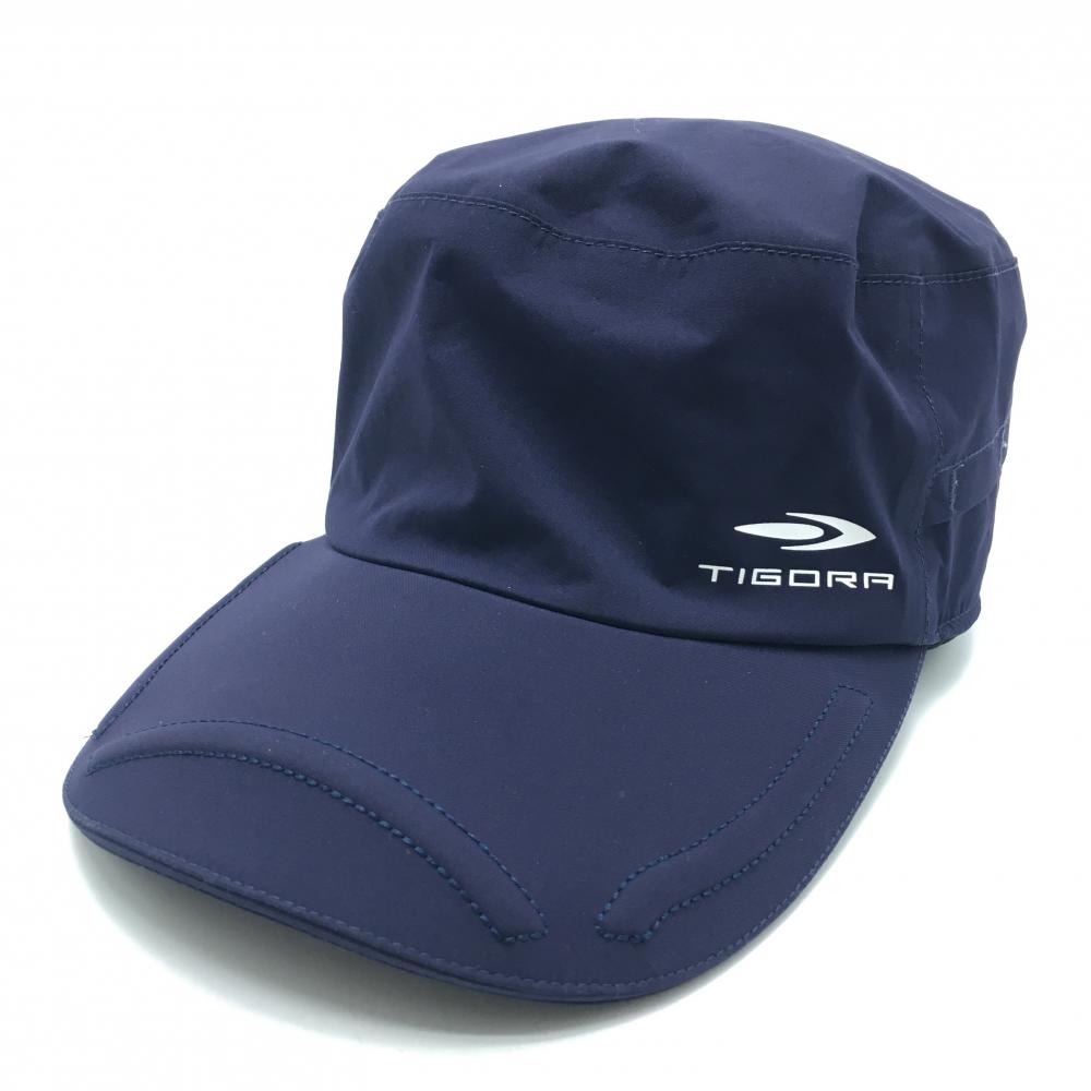 【美品】ティゴラ ワークキャップ ネイビー×白 ロゴ 裏地メッシュ  フリー   ゴルフウェア TIGORA