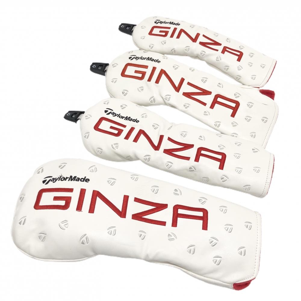 テーラーメイド ヘッドカバー4点セット(DR FW×2 UT) 白×レッド 銀座店限定ゴルフ TaylorMade 画像