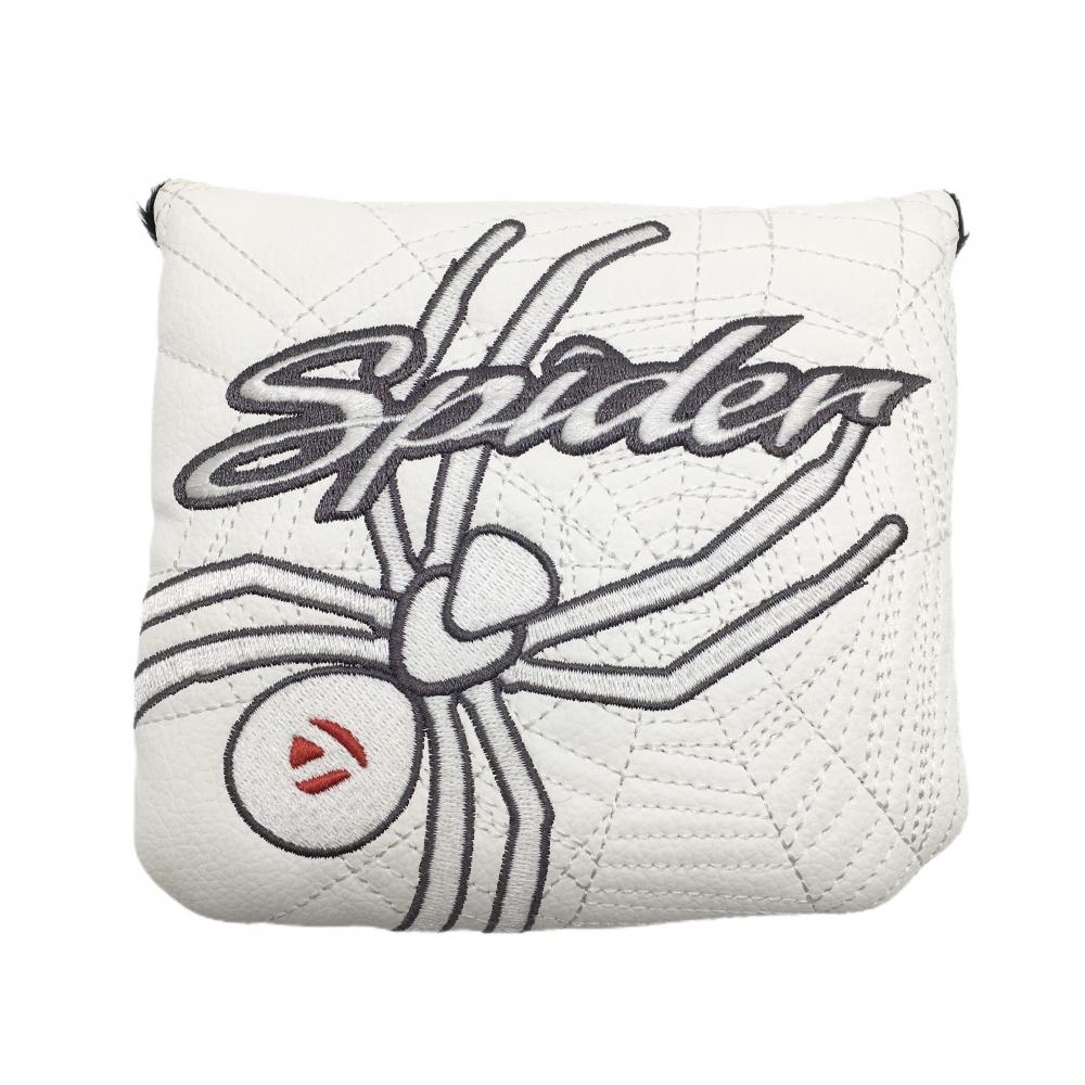 【美品】テーラーメイド パターカバー 白×グレー マレット型 Spiderゴルフ TaylorMade