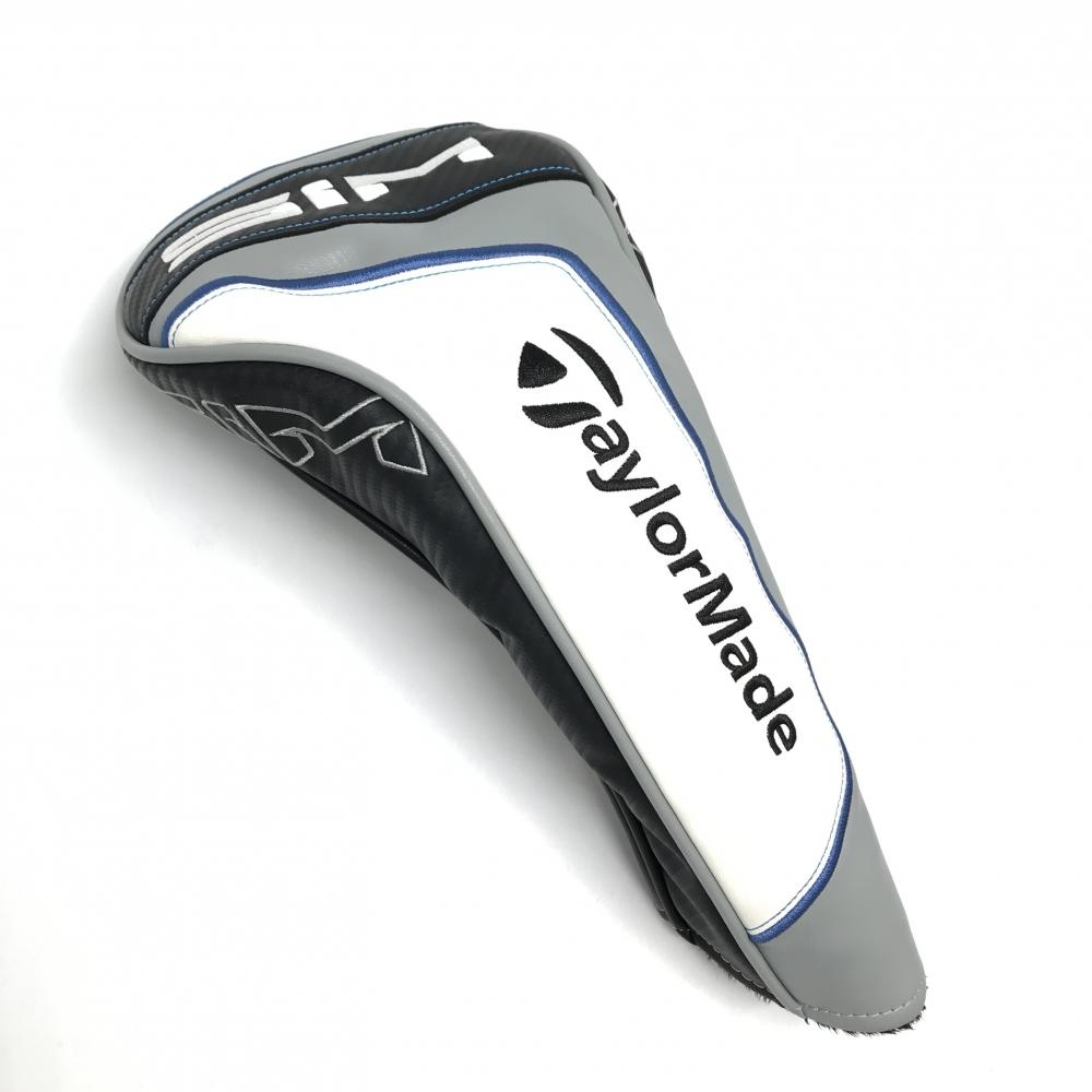 【美品】テーラーメイド ヘッドカバー(DR) 白×黒×グレー SIM ドライバー用 ゴルフ TaylorMade