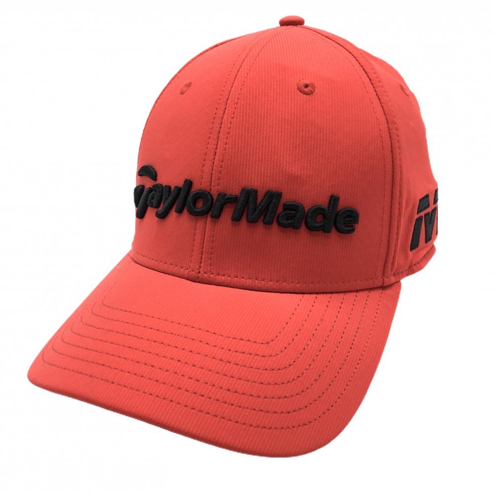 【美品】テーラーメイド キャップ レッド×黒 ロゴ刺しゅう   ゴルフウェア TaylorMade