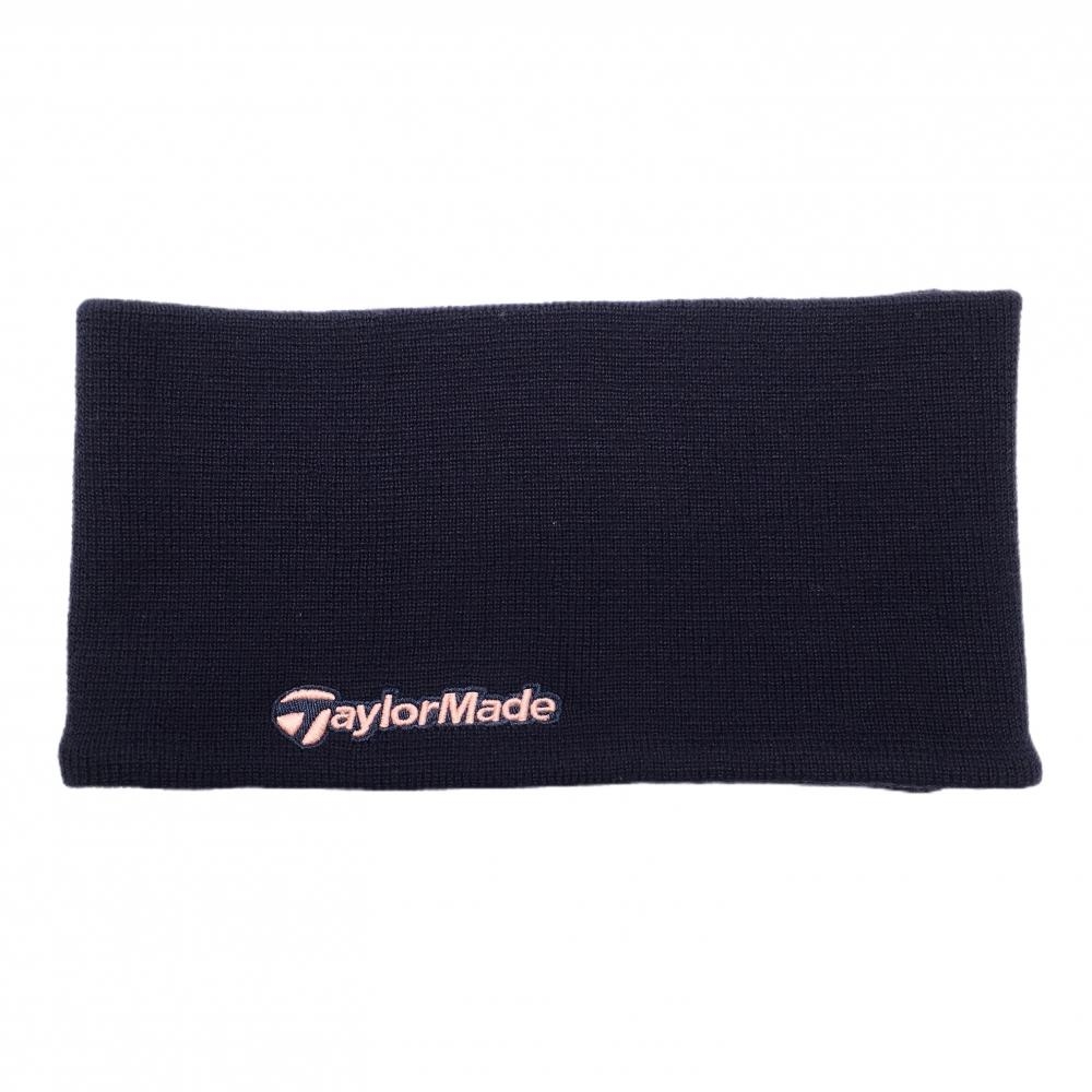 【超美品】テーラーメイド ニットネックウォーマー ネイビー×ピンク ロゴ刺しゅう フリー  ゴルフウェア TaylorMade